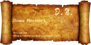 Doma Norbert névjegykártya
